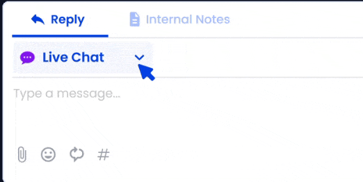 Plivo CX interface displaying a variety of chat communication options