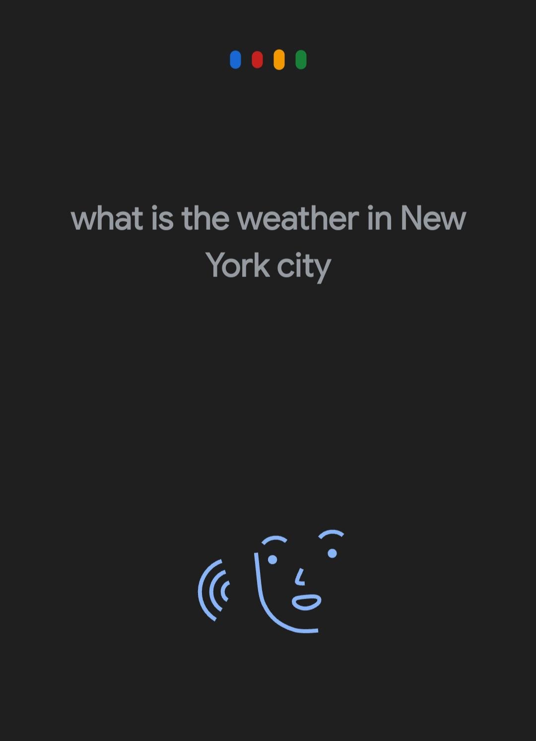 Example of the Google Assistant interface displaying the query