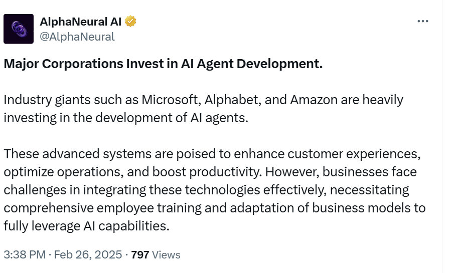 AlphaNeural tweet on integration difficulties