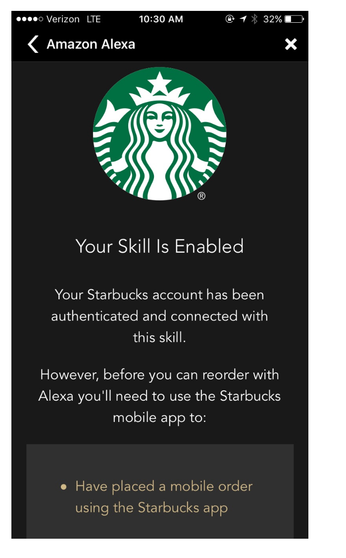 Amazon Alexa for Starbucks
