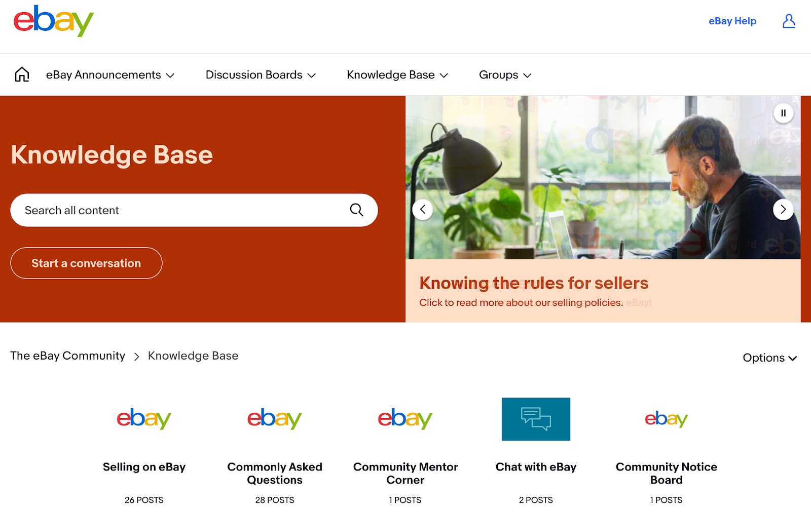eBay knowledge base