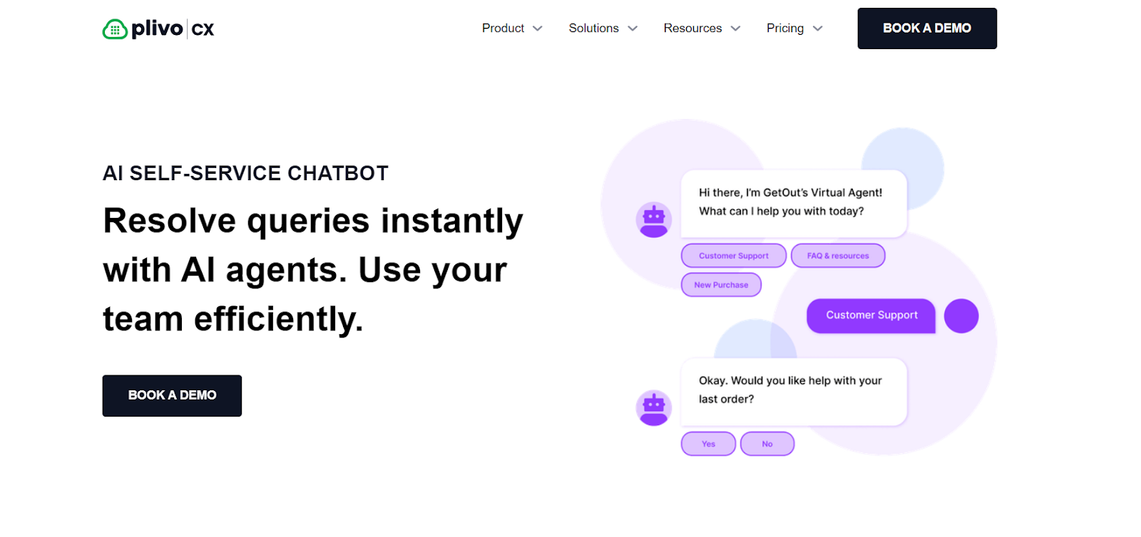 Image showingImage showing Plivo's AI chatbot in action Plivo's AI chatbot in action