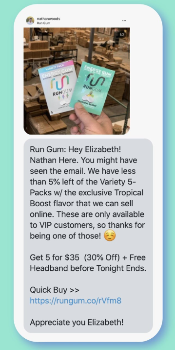 Image showing SMS promotion with a special discount or exclusive offer.