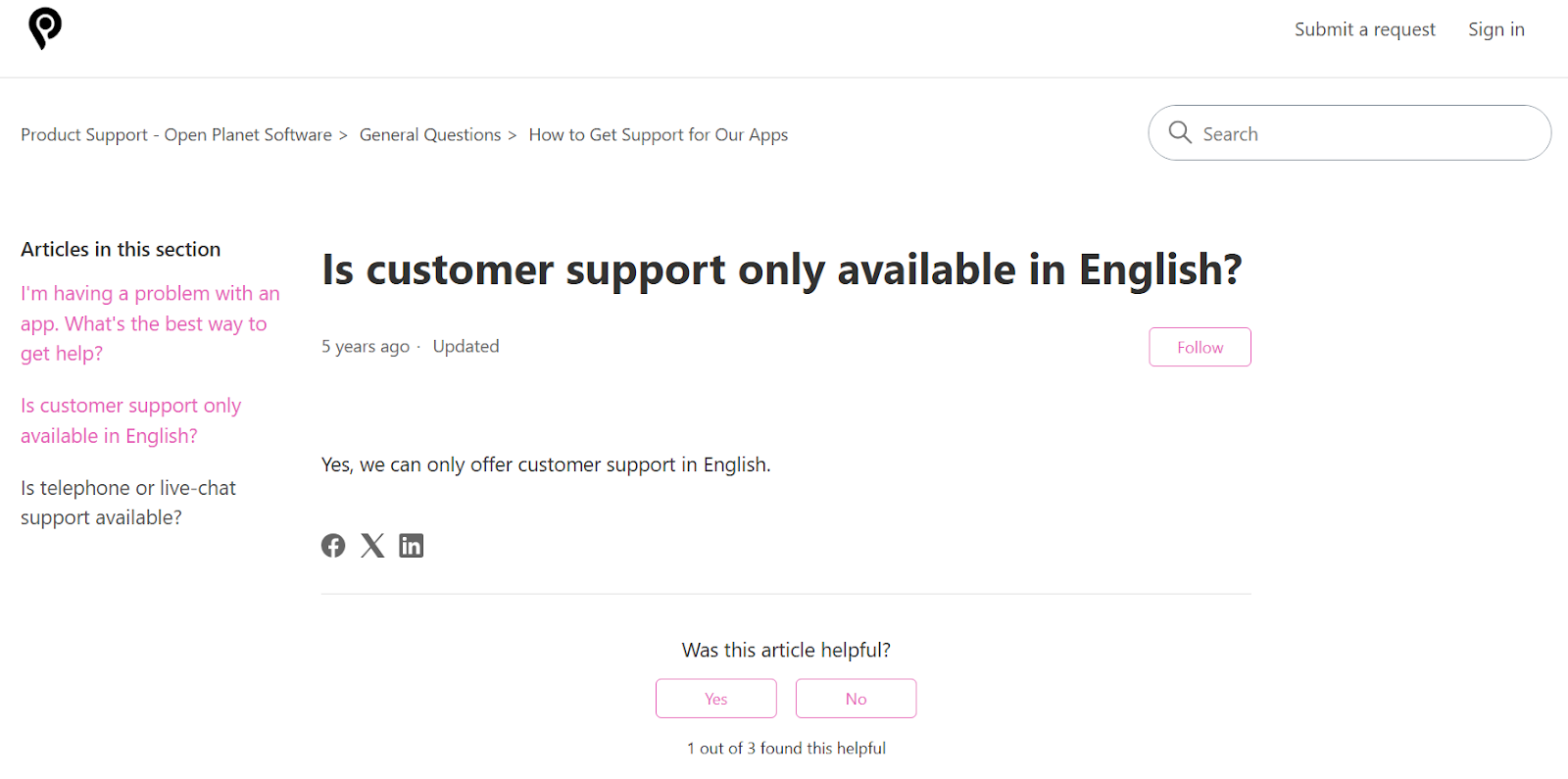 Image showing OpenPlanet’s response to a customer query