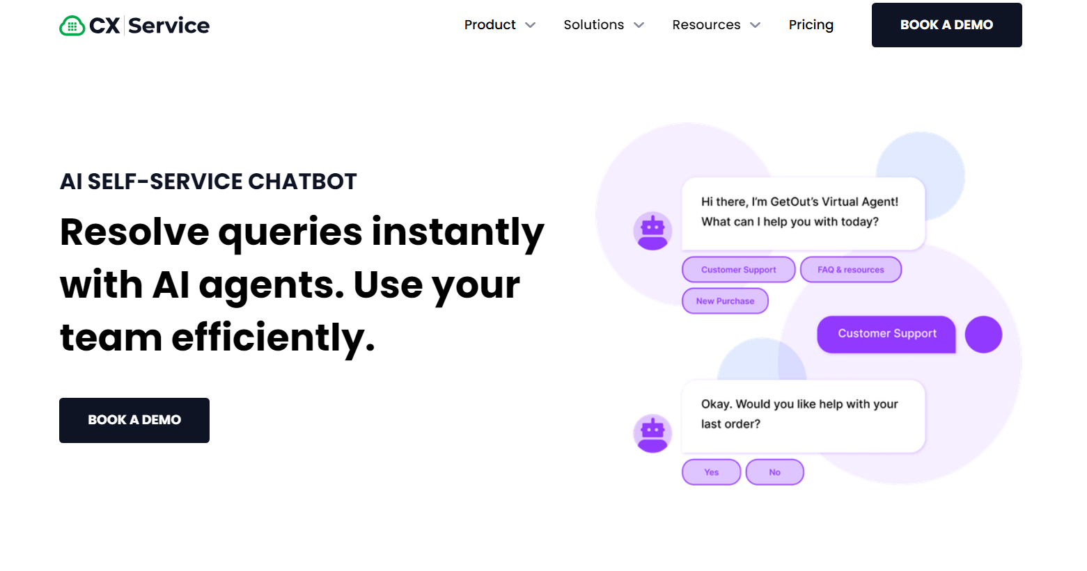 AI chatbot interface assisting with customer queries.