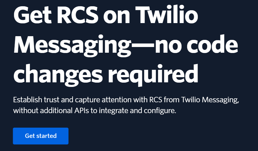 Screenshot of Twilio’s platform’s homepage highlighting Twilio messaging.