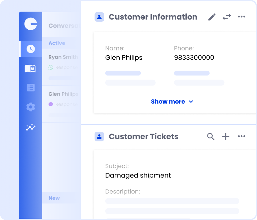 User interface depicting the Integration capabilities of Plivo’s Unified Agent Desktop