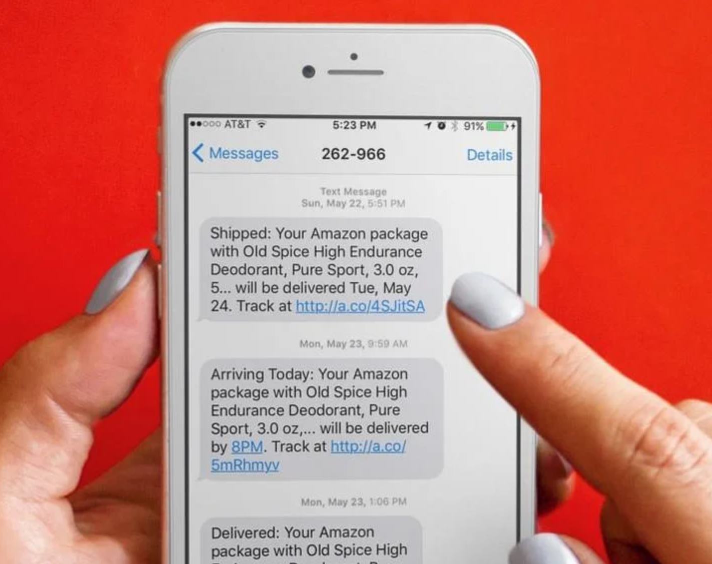 Amazon delivery status text messages
